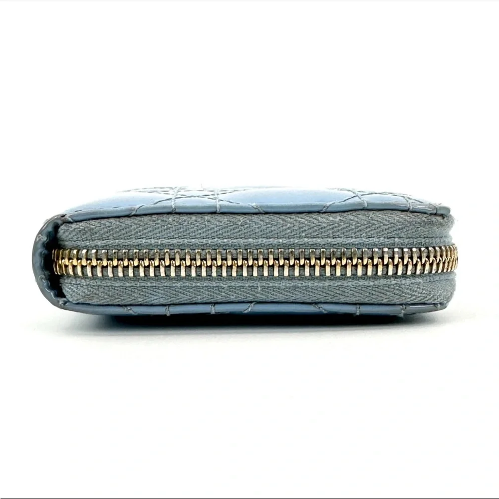 🩵DIOR Blue Quilted Patent Leather Wallet🩵